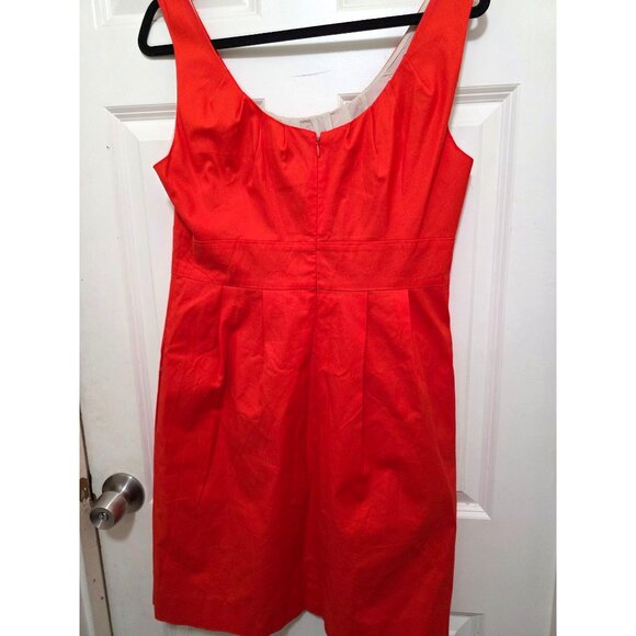 J.Crew Women's Oranges Sleeveless Formal Office Cotton Dress Size 10 With Back Z - Picture 3 of 10